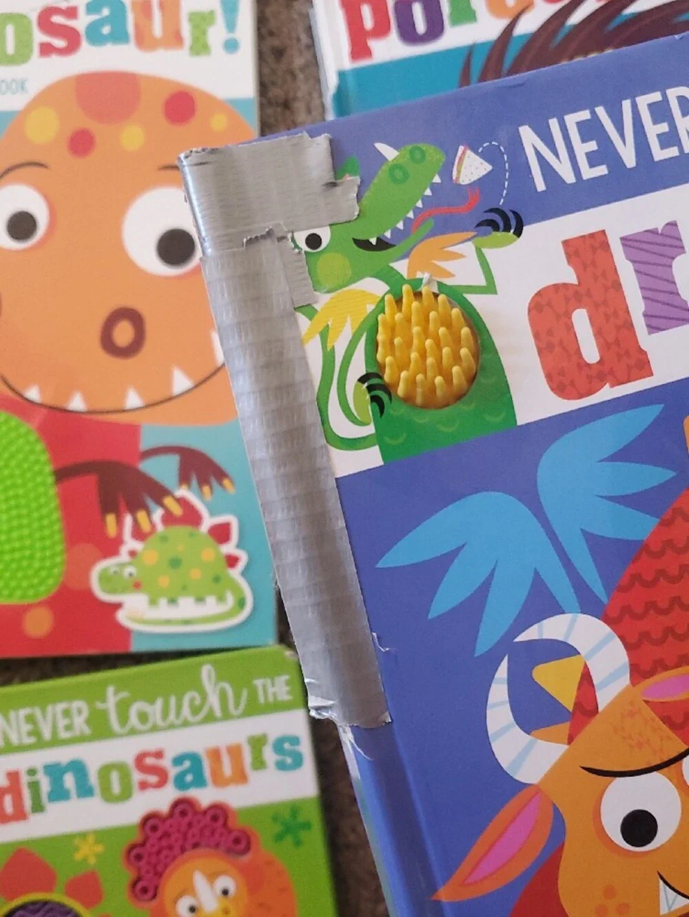 Never Touch a Dinosaur! Interactive Kids Toy Books - Green